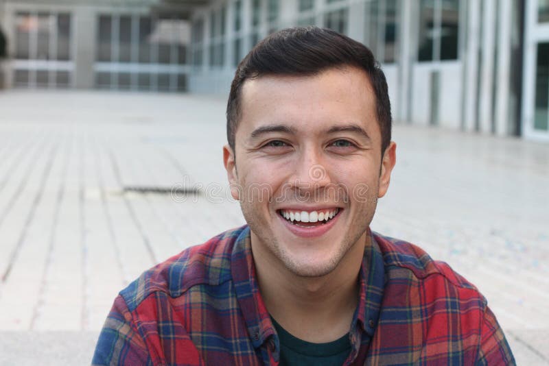 Mixed Race Young Man with Blue Eyes Stock Image Image of latin