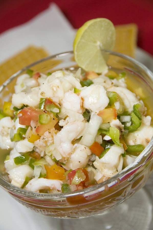 Mixed Seafood Ceviche Nicaragua Stock Photo - Image of bell, onion ...