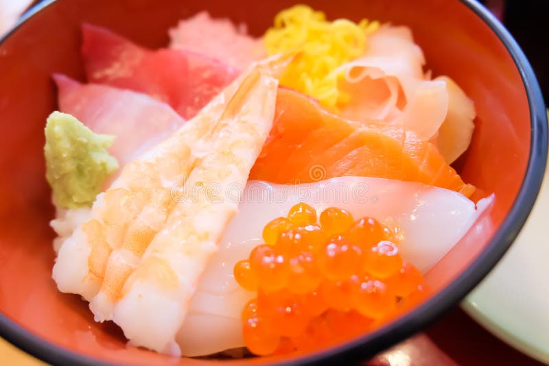 Mixed sushi rice don stock image. Image of salmon, diet 55288963