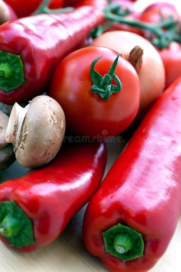 Mixed vegetables with red bell pepper