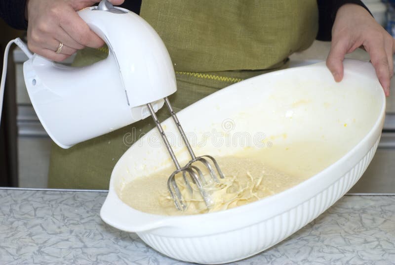 Mixing the batter