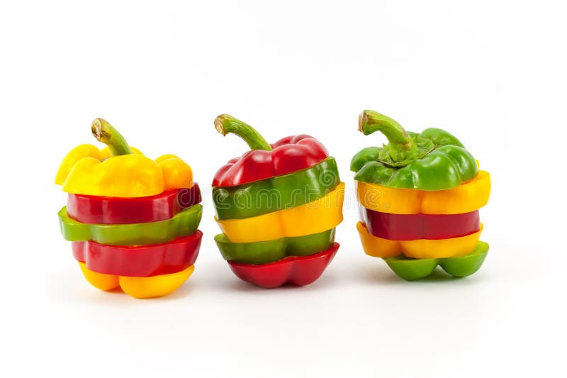 Mixing Colors of Slicing Sweet Peppers Stock Image Image of ripe