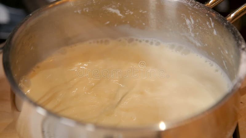 Mixing dough in a pan