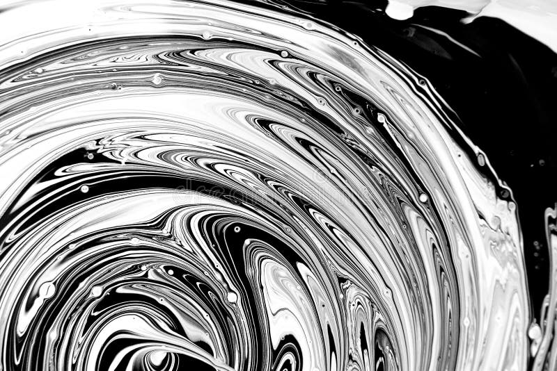 Mixing Paints Abstract Close-up Background, Marbleized Effect, Black and  White Color Stock Photo - Image of color, white: 204445482