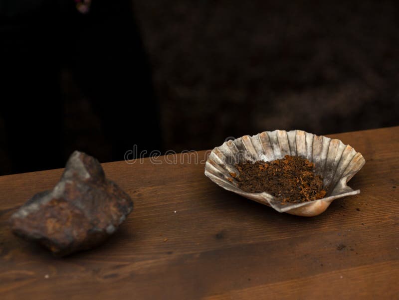 Mixing Ready To Start a Fire Using Flint Stock Photo Image of fire