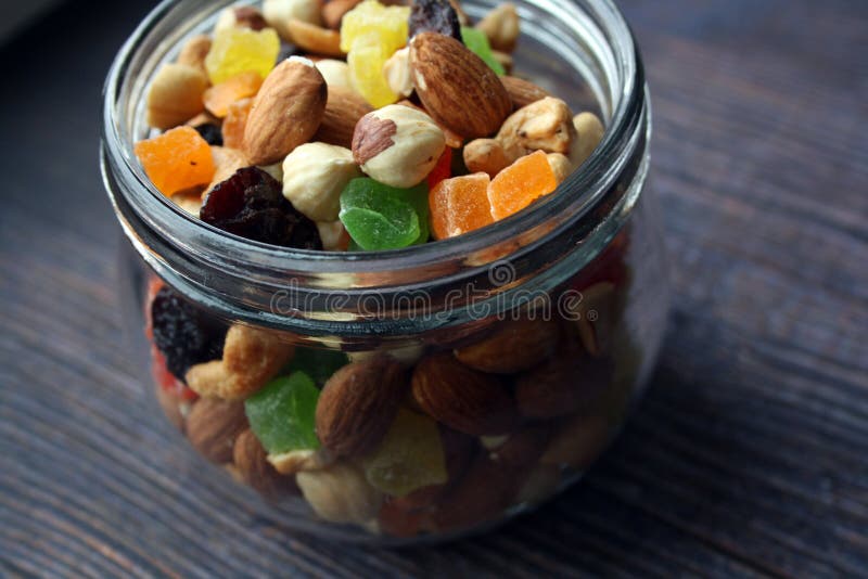 A Mixture of Nuts, Dried Fruits and Candied Fruits Stock Image Image