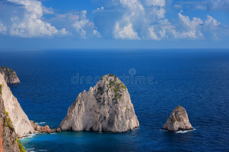 The Mizithres, small and big. Amazing rock formations on Keri cape, Zakynthos island. Greece. stock photos The Mizithres, small and big. Amazing rock formations on Keri cape, Zakynthos island. Greece. stock photos