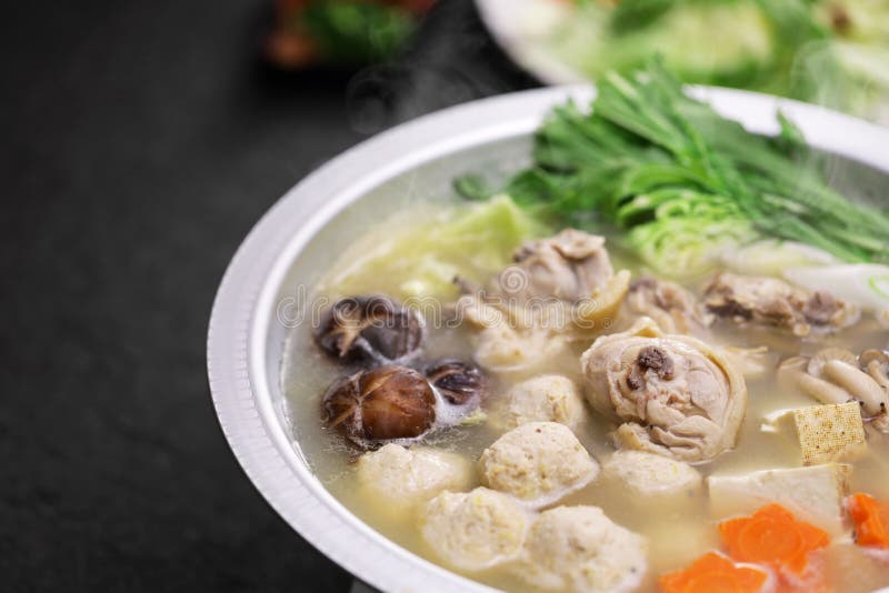 Mizutaki, Japanese Chicken Hot Pot Stock Photo Image of chicken