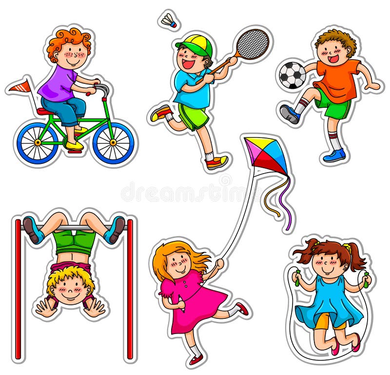 Miúdos ativos ilustração stock Miúdos ativos ilustração stock