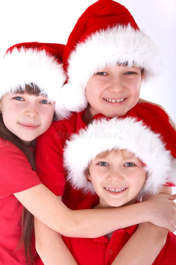 Miúdos de Papai Noel fotografia de stock royalty free Miúdos de Papai Noel fotografia de stock royalty free