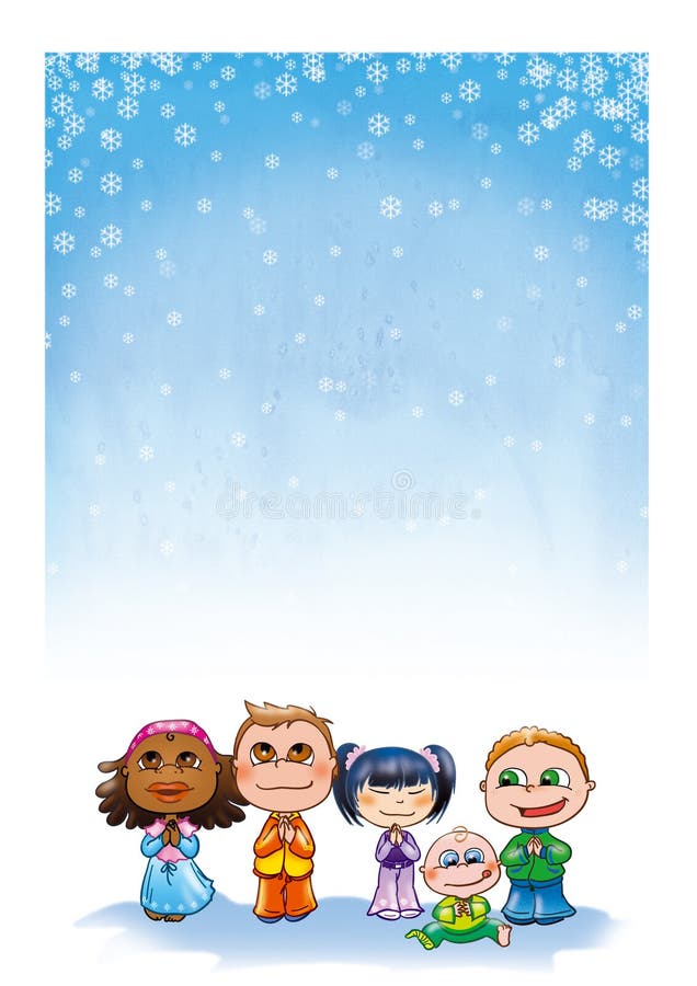 Miúdos - papel do Natal ilustração do vetor Miúdos - papel do Natal ilustração do vetor