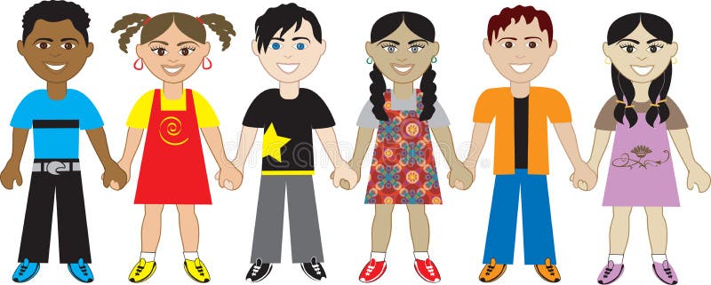 Miúdos que prendem as mãos 5 ilustração royalty free Miúdos que prendem as mãos 5 ilustração royalty free