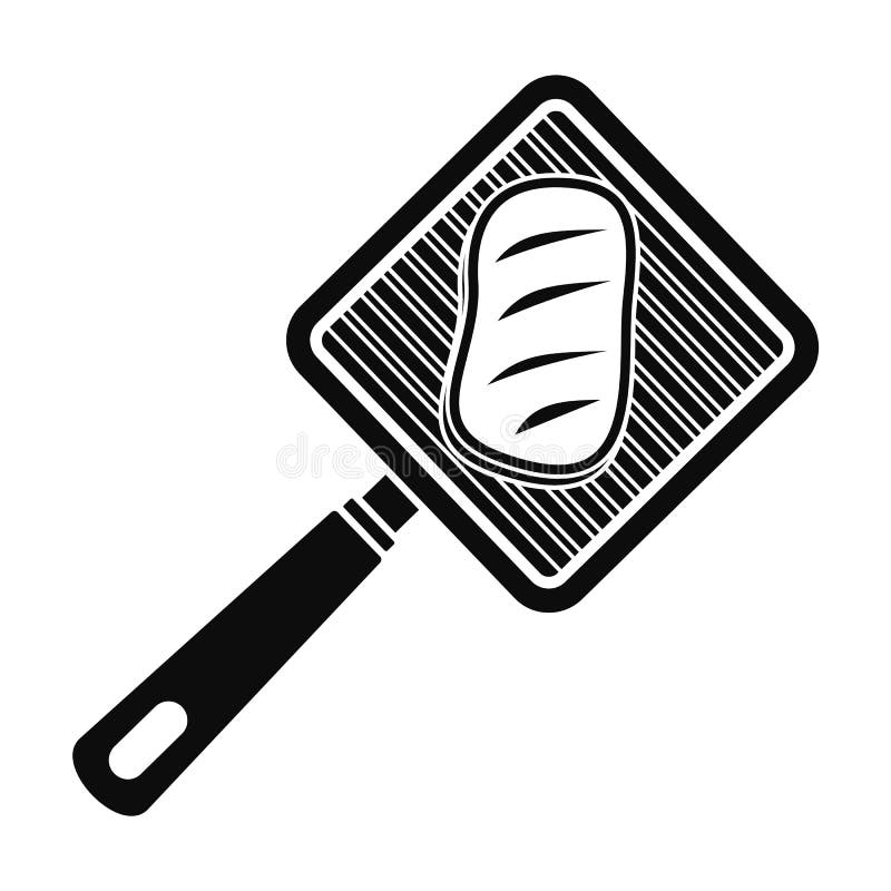 Mięsna grill ikona, prosty styl ilustracja wektor Mięsna grill ikona, prosty styl ilustracja wektor