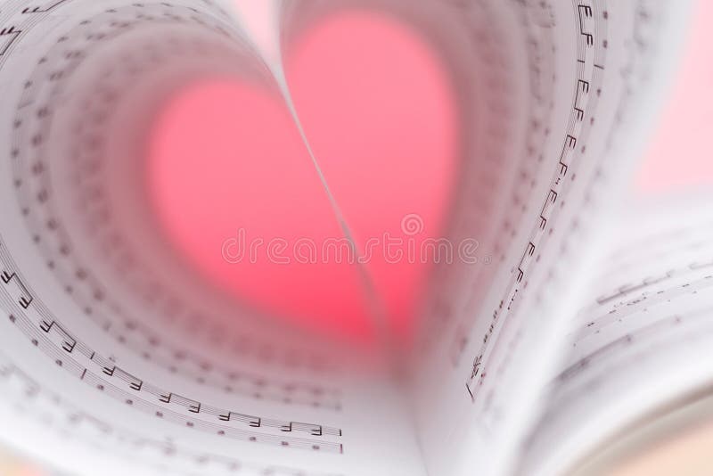 Music sheet in a heart shape. Music sheet in a heart shape