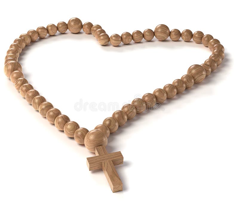 Love and Religion: chaplet or rosary beads over white. Love and Religion: chaplet or rosary beads over white