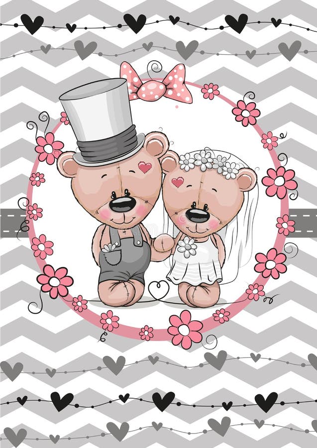 Miś pluszowy panny młodej i misia pluszowego fornal royalty ilustracja Miś pluszowy panny młodej i misia pluszowego fornal royalty ilustracja