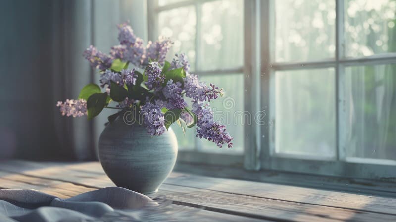 Mjuk lilaxbloom som representerar känslomässig säkerhet och milt psykologiskt stöd. royaltyfri fotografi