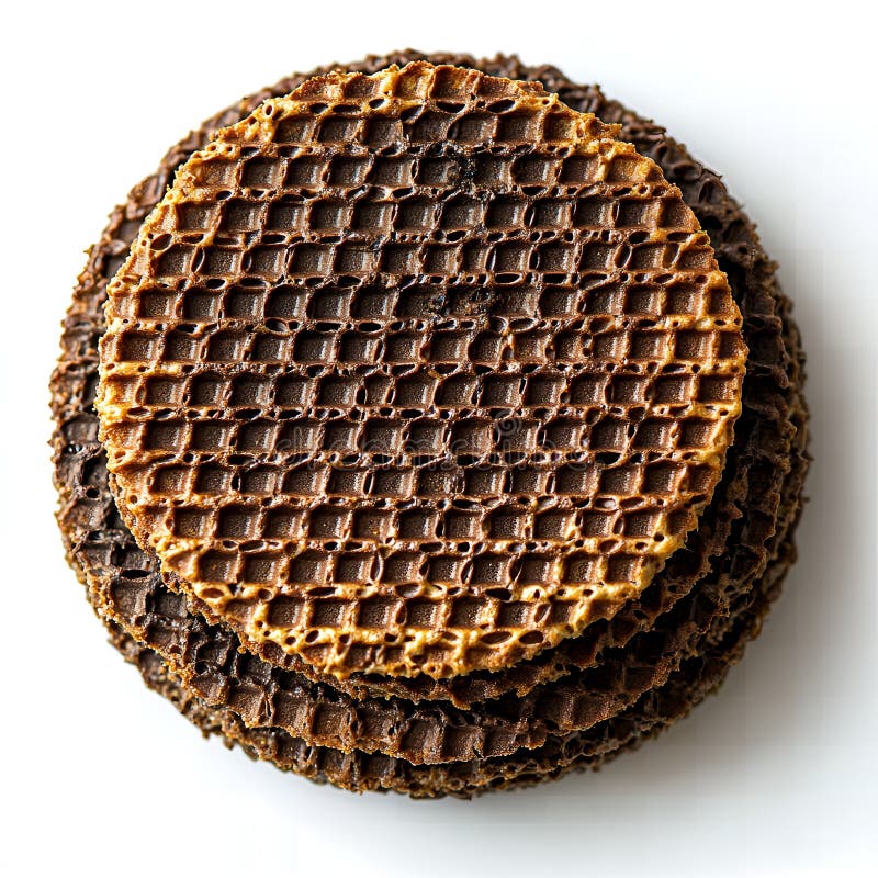 Mjuk stapel av krassa chokladvåfflor Perfekt för hackning stock illustrationer