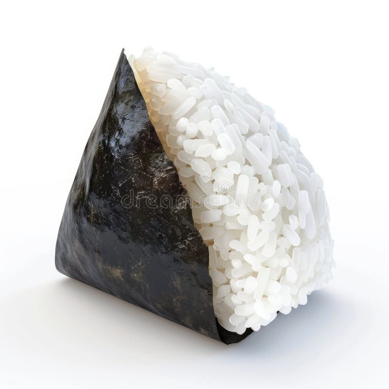 Mjukt Onigiri Rice Ball Wrapped in Seaweed vektor illustrationer