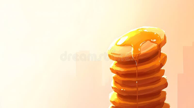 Mjukt pancakes-ryttsglas med honungssötsvett Frukostbehandling stock illustrationer