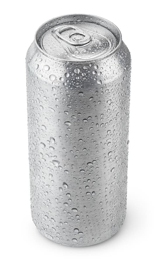 500 ml aluminum beer can with water drops isolated on white. 500 ml aluminum beer can with water drops isolated on white