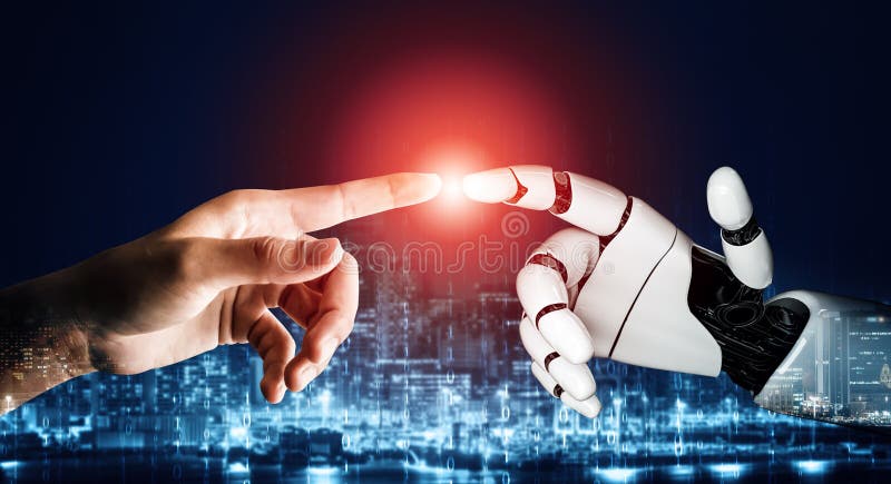 Mlp futuristic robot-begreppet artificiell intelligens. royaltyfri illustrationer