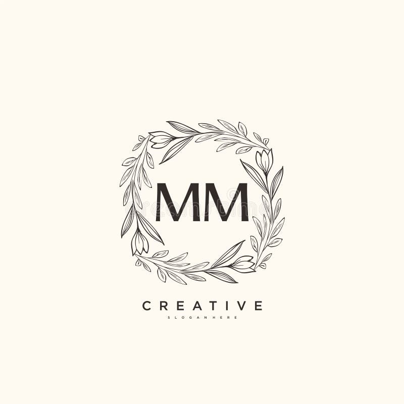 mm ,mm, monogram logo. Calligraphic signature icon. Wedding Logo