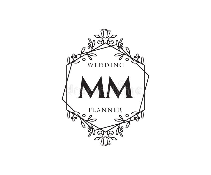 Mm Wedding Monogram Stock Illustrations – 297 Mm Wedding Monogram
