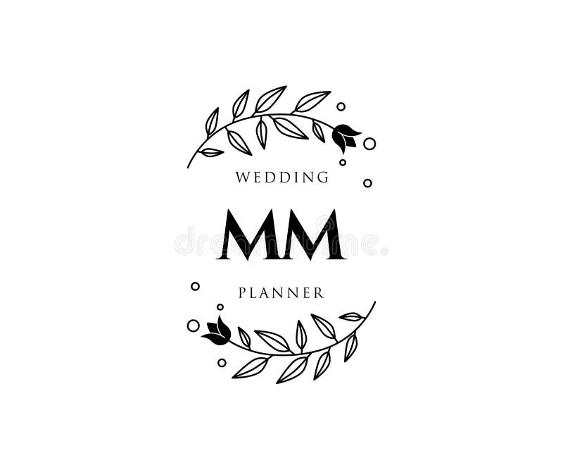 Initial letter mm wedding monogram logo design Vector Image