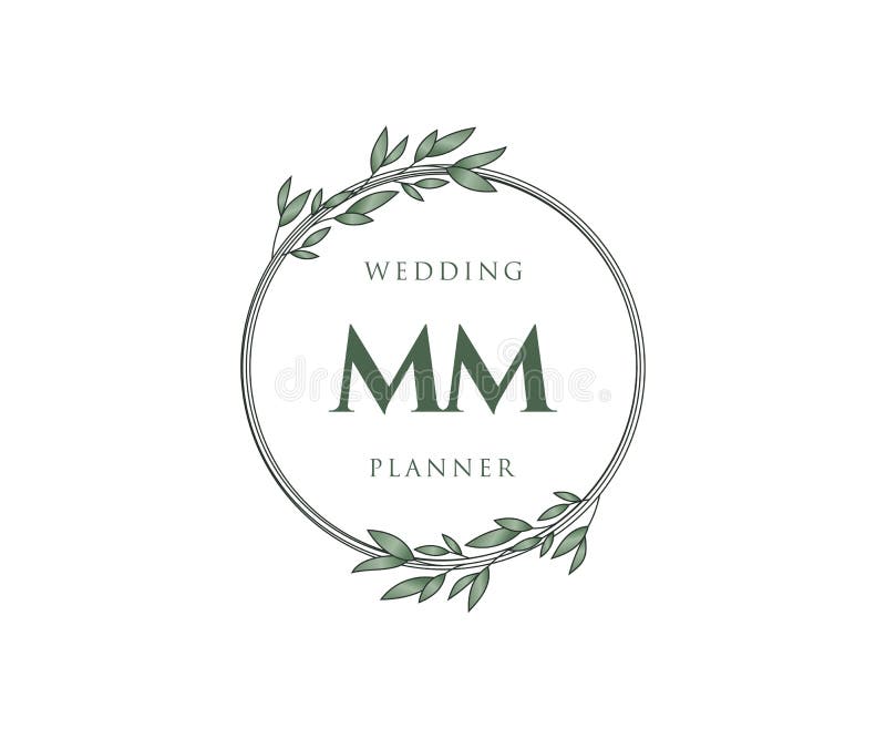 Mm initials letter wedding monogram logos Vector Image