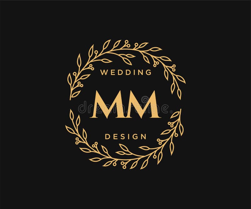 Initial letter mm wedding monogram logo design Vector Image