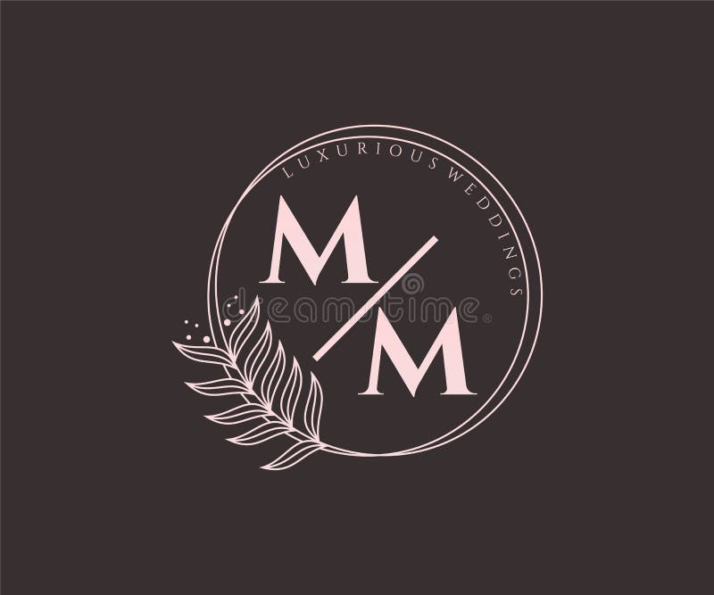 Mm initials letter wedding monogram logos Vector Image