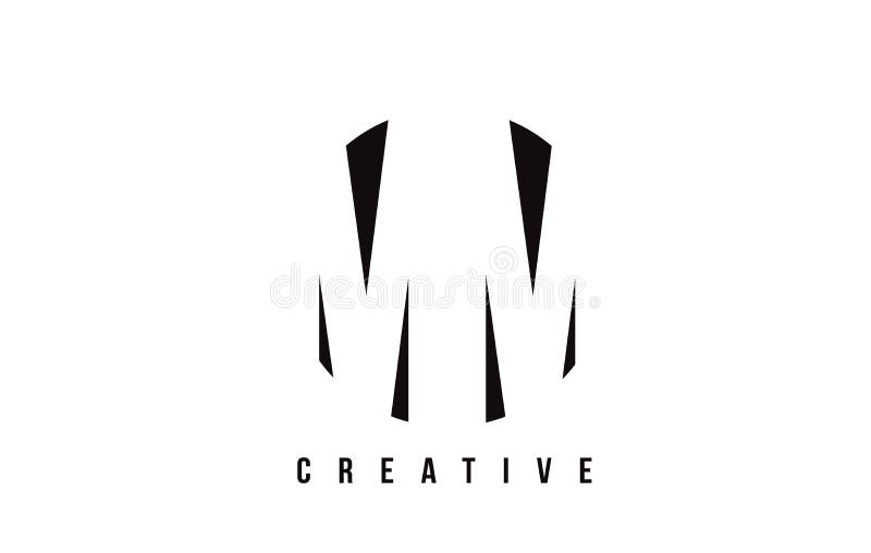Letter M MM Monogram Logo Design Minimal Icon With Black Color