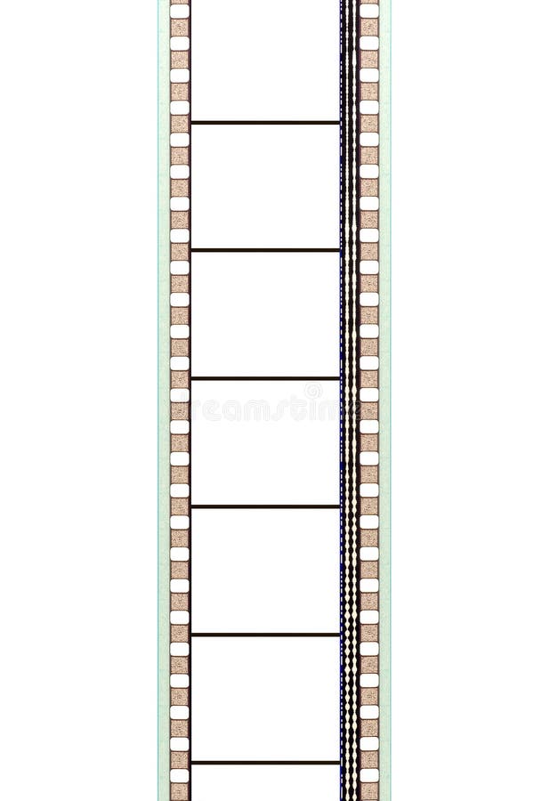 35mm movie film strip with soundtrack and blank frames, vertical stock photo 35mm movie film strip with soundtrack and blank frames, vertical stock photo