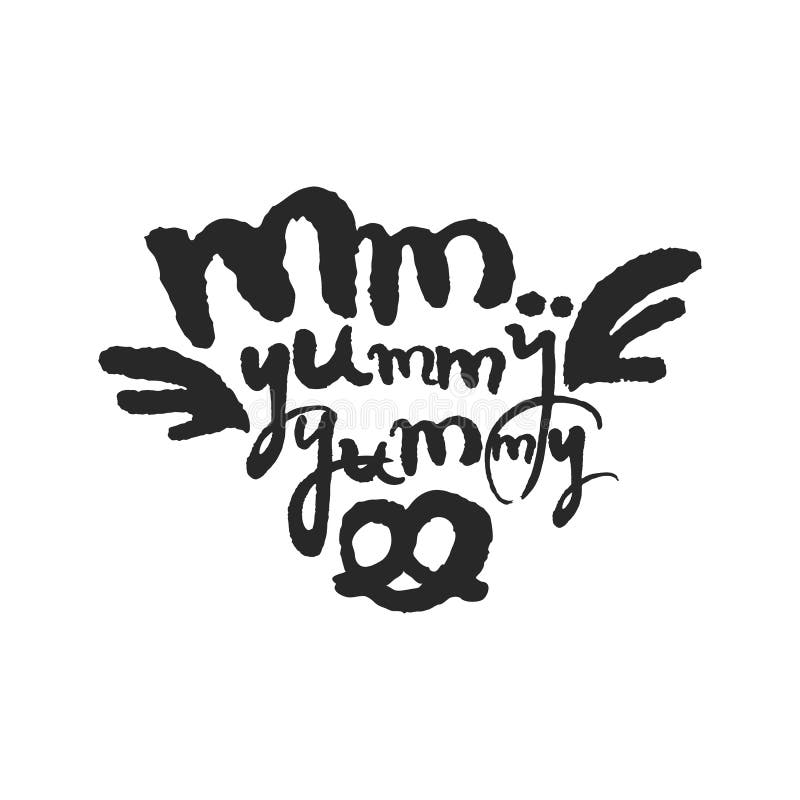 Mm Yummy Yummy Calligraphy Lettering Stock Vector - Illustration of ...