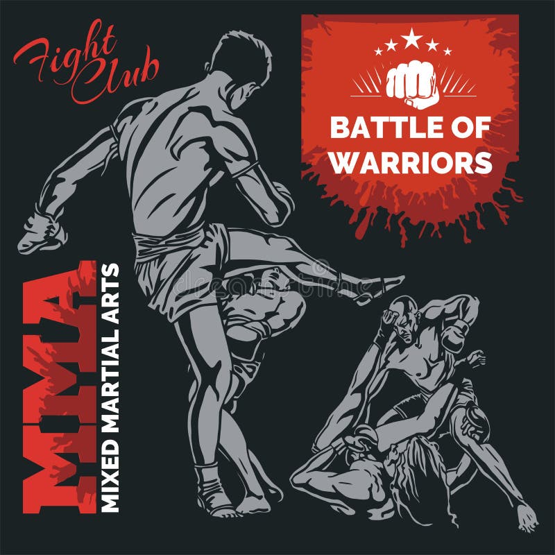 MMA etykietki - wektor Mieszający sztuka samoobrony projekt ilustracji MMA etykietki - wektor Mieszający sztuka samoobrony projekt ilustracji