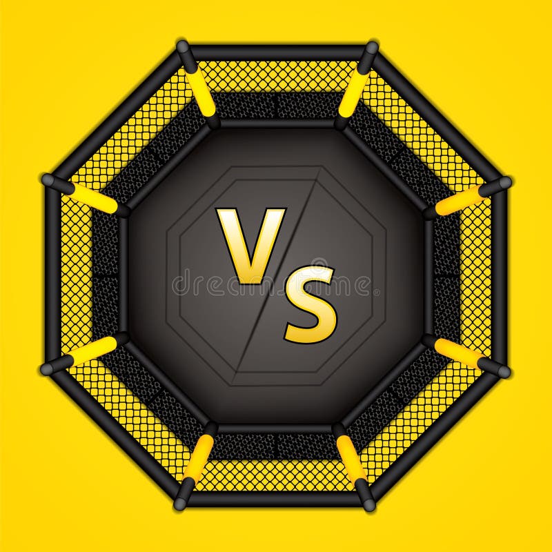 MMA octagon cage stock vector. Illustration of training 122257189