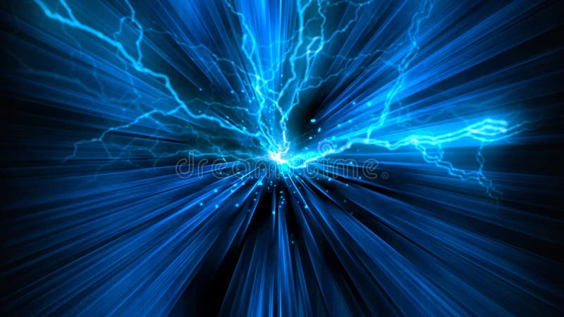 Mnay bright flash lighting, this is big storm concept, 3d render computer generated backdrop royalty free illustration