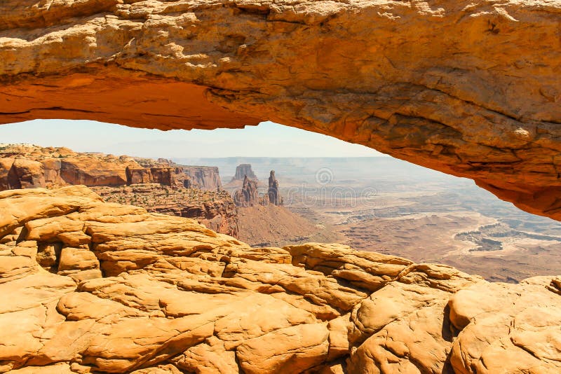 Desert mountain landscape with sandstone rock formations, cactus and other vegetation. Desert mountain landscape with sandstone rock formations, cactus and other vegetation.