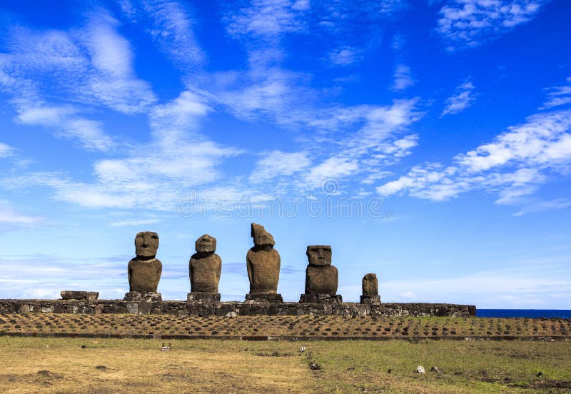 MOAI IN EASTER ISLAND, CHILE stock photography MOAI IN EASTER ISLAND, CHILE stock photography