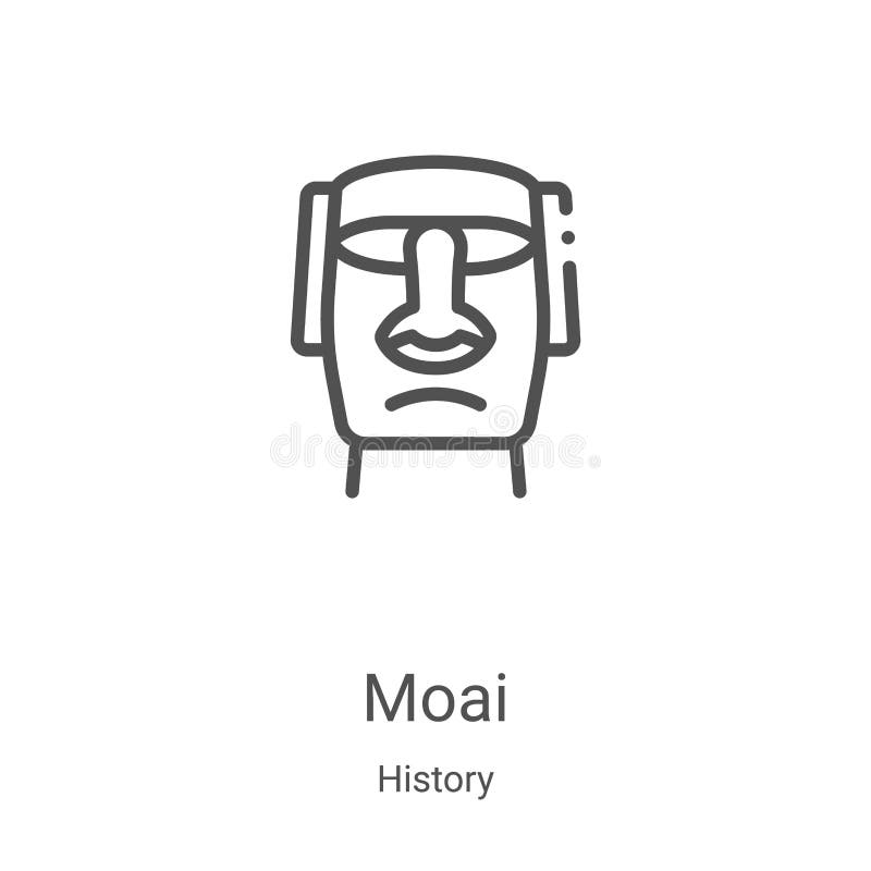 Free Moai Icon - Download in Colored Outline Style