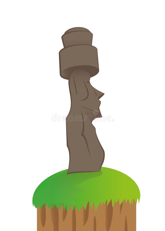 Moai na ilha de páscoa escultura de pedra de desenho vetorial isolada