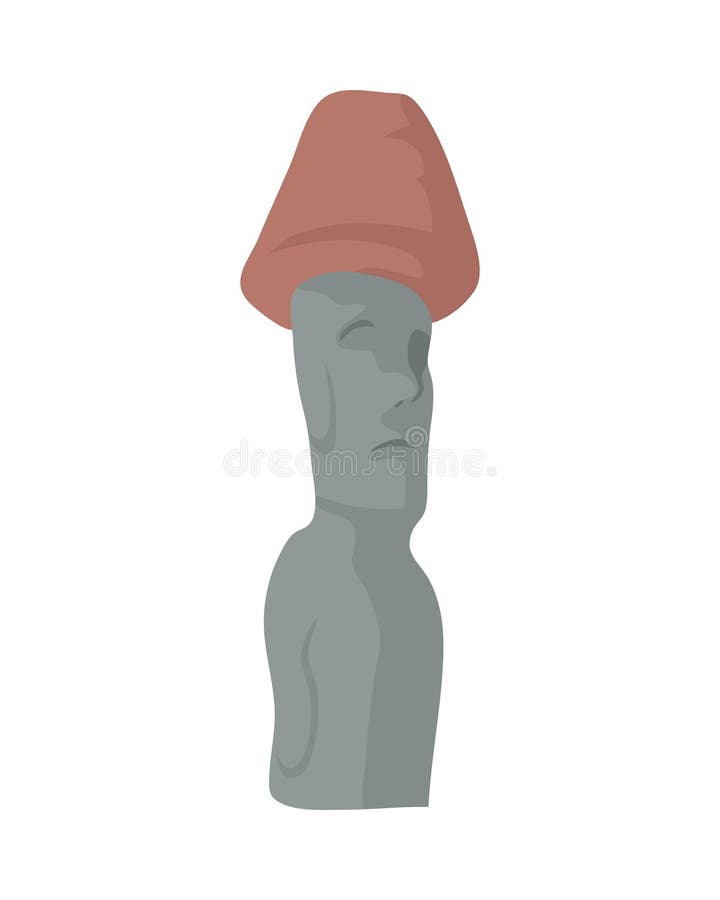 Moai Statue Illustration with Hat Stock Vector Illustration of