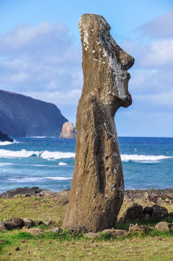 Moai Statues in Ahu Tongariki, Easter Island, Chile Stock Photo Image of panoramic, beautiful