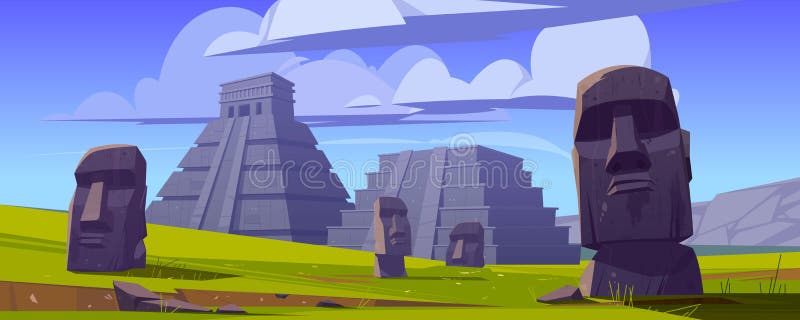 Free Vector  Moai on easter island isolated vector cartoon stone sculpture