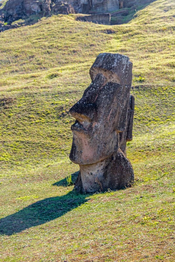Moai Statues of Rano Raraku Volcano Quarry Easter Island, Chile Stock Photo Image of