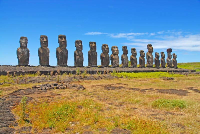 Moai Stone Statues at Rapa Nui - Easter Island