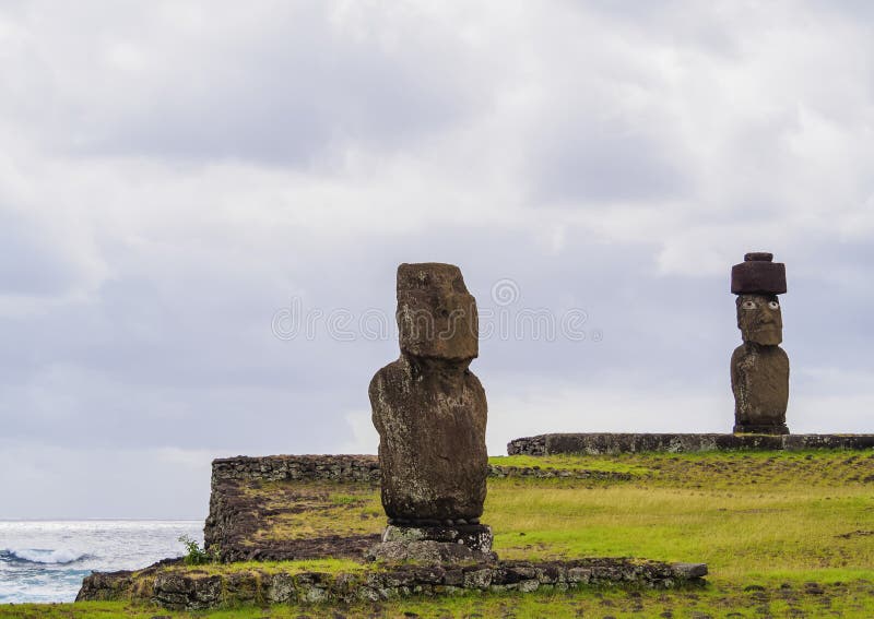 Moais on Easter Island, Chile stock photos Moais on Easter Island, Chile stock photos