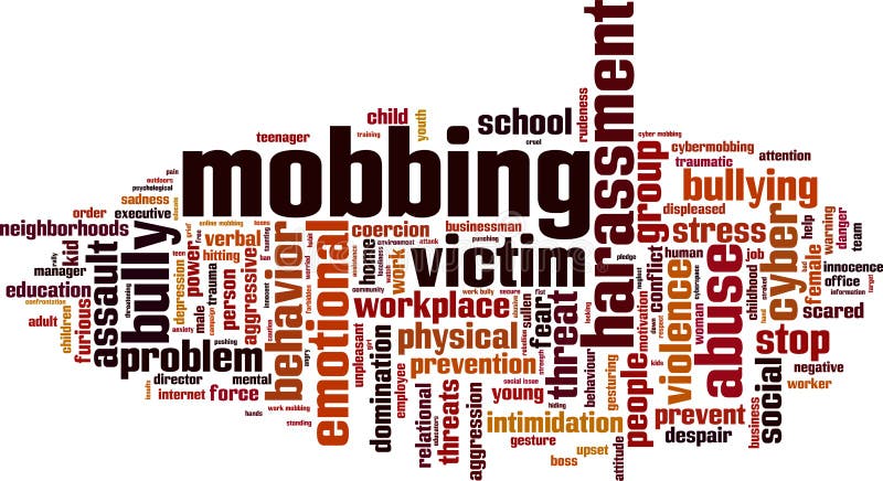 Mobbing word cloud stock illustration