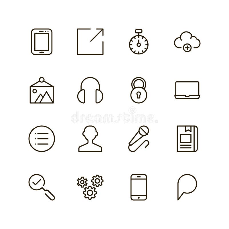 Mobiel app lijnpictogram royalty-vrije illustratie Mobiel app lijnpictogram royalty-vrije illustratie